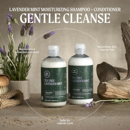 Tea Tree Lavender Mint Moisturizing Shampoo 10.14 Fl Oz for Coarse Dry Hair - Hydrates & Soothes