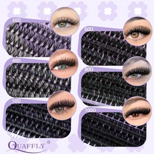 Lash Extension Kit 8-16mm D Curl 6 styles Individual Lashes Wispy False Eyelashes with Lash Bond&Seal Tweezer and Brush for Self Application at Home (6 styles lashes kit)