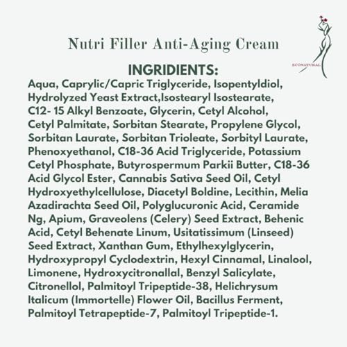 Nutri Filler Cream ? Peptide & Hyaluronic Acid Anti-Aging Moisturizer for Mature Skin ? Firming & Hydration, 1.7 oz Airless Pump