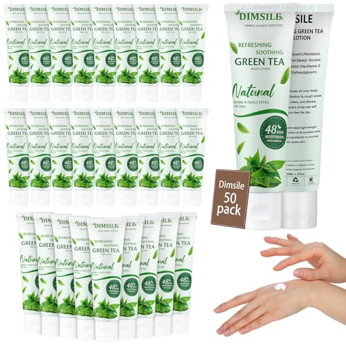 Green Tea Body Lotion Pack - 50 Travel Size 1 oz Moisturizers with Flip Cap