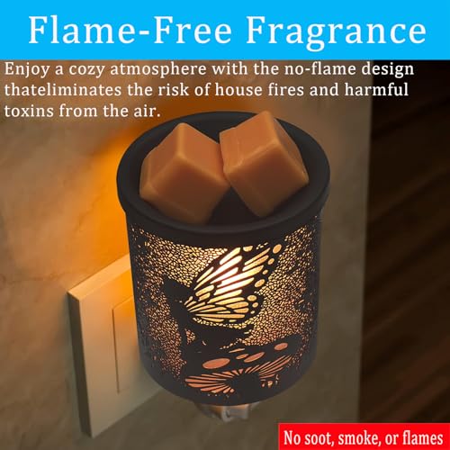 Plug in Wax Warmer Candle Wax Warmer for Scented Wax melt Warmer Plug in Wax melt Warmer Wax Burner Electric Wax Melter Candle Warmer as Home Decor Gifts for Women(Flower Fairy)
