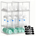 Stackable Storage Drawers Set of 5, Baby Bottle Organizer, Clear Multipurpose Storage for Countertop - Organize Kitchen, Vanity, Bathroom Cabinet & Pantry Supplies