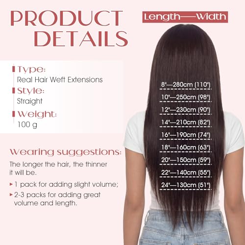 Human Hair Extensions 16 Inch Sew-In Wefts Blonde Brown Mix - Natural Look & Reusable