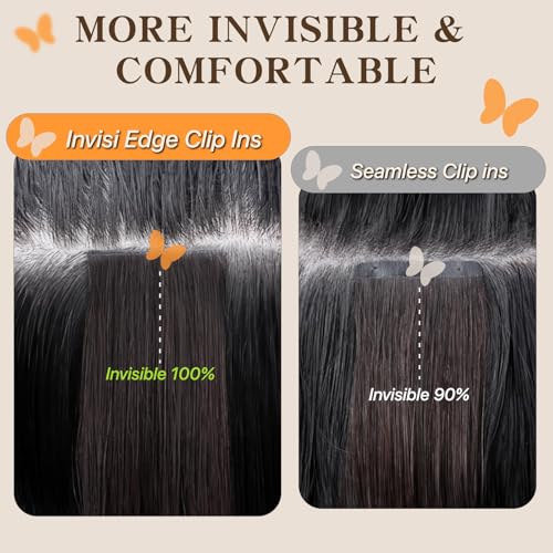 Clip-in Hair Extensions Long Straight 85g 10 Inch Dark Auburn #33 - Remy Human Hair