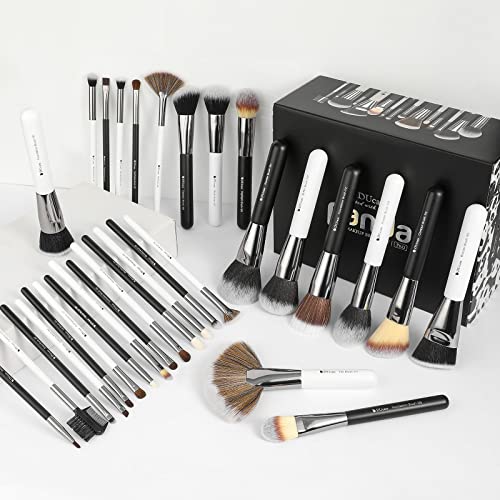 DUcare Professional Makeup Brushes Set 31Pcs Panda Series Makeup Brush Set Kabuki Foundation Blending Face Powder Blush Concealers Eye Shadows With Leather Case Organizer