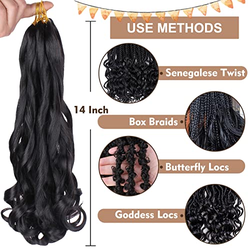 Pre Stretched French Curl Braiding Hair 14 Inch T30# - 9 Packs for Box Braids & Crochet Styles