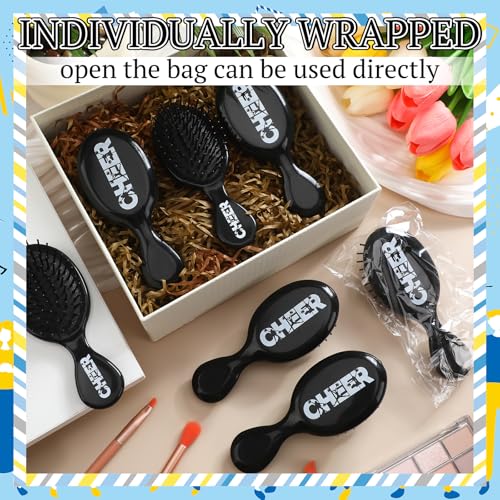 20 Pack Cheer Hair Brushes - Portable Detangling Hairbrushes for Cheerleaders