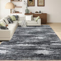8' x 10' Large Washable Shag Rug - Abstract Grey Modern Area Rug