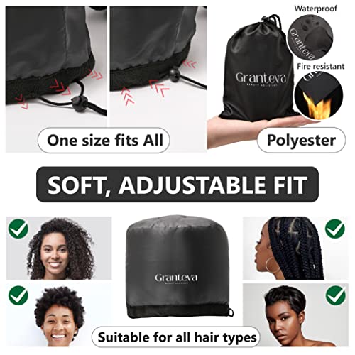 Hooded Hair Dryer with Headband - Diffuser Cap for Curly Hair, Faster Drying