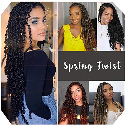 16 Inch Spring Twist Crochet Hair for Butterfly Locs - T1B 350 Variation