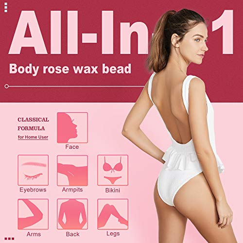 Ajoura 2 lb Rose Hard Wax Beads + 1 lb Aloe Hard Wax Beads for Hair Removal, All-purpose Wax Beans for Sensitive Skin, Large Area Coarse Hair Removal, Refill Bag for Brazilian Bikini, Face, Eyebrows