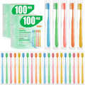 200 Count Disposable Toothbrushes with Peanut Grip - Individually Wrapped, Travel & Guest Use