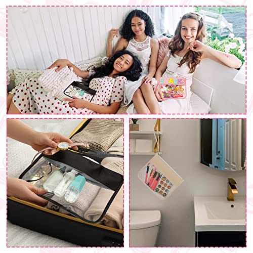 Clear Makeup & Toiletry Bag with Multi Colors - Waterproof PVC Pouch, 16 Pieces