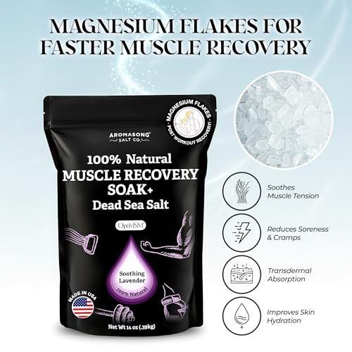 Aromasong Muscle Recovery Bath Salt 48 oz Eucalyptus & Tea Tree - Dead Sea & MSM Soak