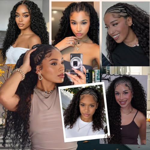 Shoobidoo 1B Color Feather Crochet Hair - 18 Inch, 100 Strands, Deep Wave, Pre-Separated Synthetic Extensions