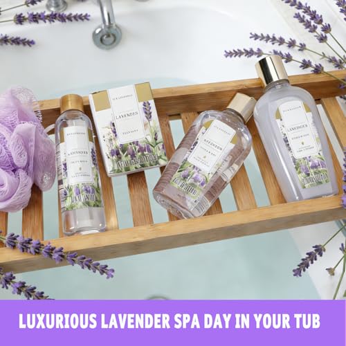 Lavender Spa Gift Set for Women - 10 Piece Self Care Kit with Bath Bombs & Tote