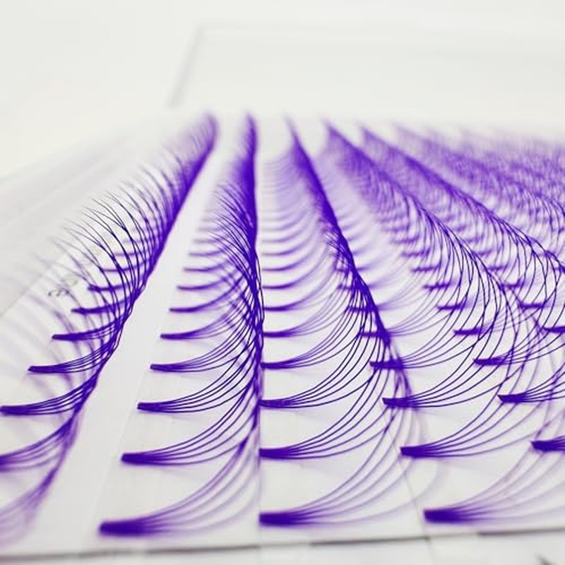 Eyelash Extension Colored Premade Lash Fans Short Stem Volume Lash Extensions Supplier 5D Pink Blue Purple Brown 352 Clusters C/D Curl 0.07/0.10 8-15mm MIX (Purple, 5D 0.07 D 8-15MIXED)