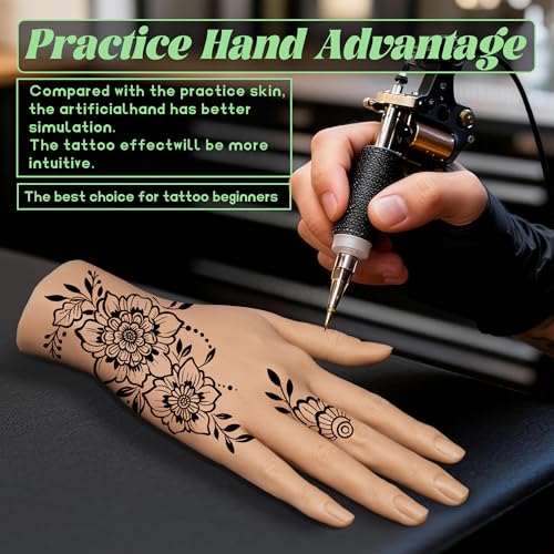 Silicone Practice Hand for Tattooing and Art, Realistic Skin Texture