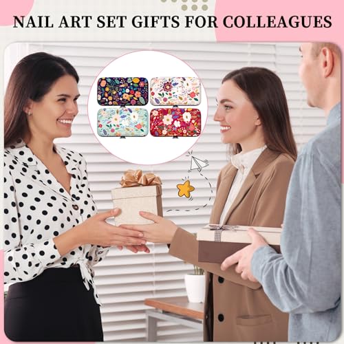 12-Piece Floral Manicure & Pedicure Set with Nail Tools and Travel Case