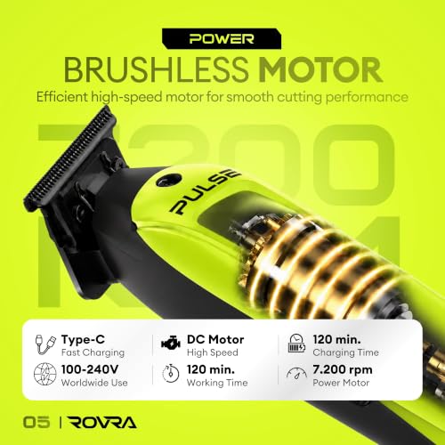 ROVRA Cordless T-Blade Trimmer for Men, Zero-Gap Line Up & Edge