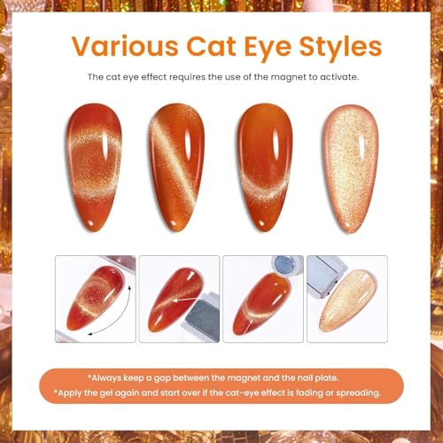 Beetles Galaxy Gemlight Fall Cat Eye Gel Nail Polish Set - 20 Colors & Magnet