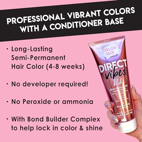 Semi-Permanent Hair Color Purple - Ammonia-Free, Vegan, 8 Fl Oz Pack of 2