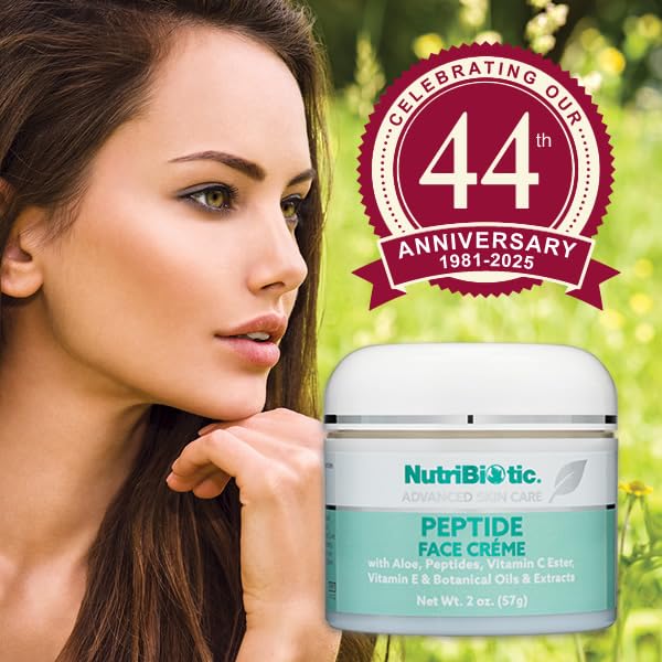 NutriBiotic Peptide Face Creme with GSE & Botanical Extracts 2 Oz Pack of 2 – Hydrating Collagen Support