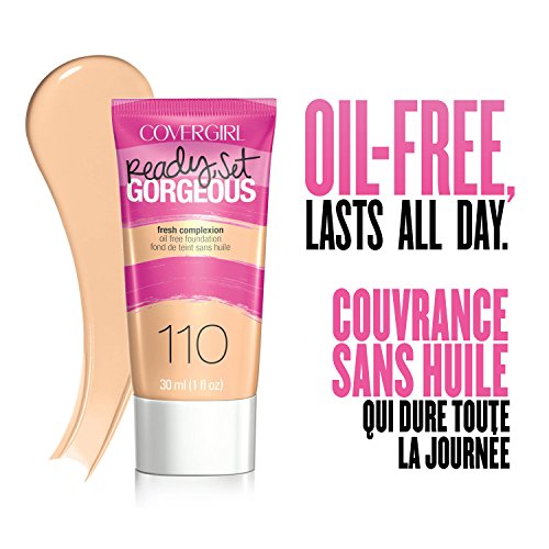 COVERGIRL Ready Set Gorgeous Foundation, 1 Tube (1 oz), Creamy Natural Tone, Liquid Foundation, Oil-Free All Day Formula (packaging may vary)