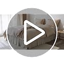 French Linen Pleated Bed Skirt - King 18-Inch Drop Natural Linen Cotton Blend