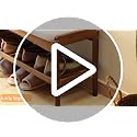 STDDRE Bamboo Shoe Bench with Cushion Seat 2-Tier Entryway Organizer, Brown-Beige, 31.5x11.4x16.5 Inches