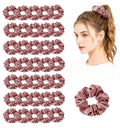 WJing Yi Jia Sandalwood Satin Hair Scrunchies Set - 36 Pack, Soft Elastic Hair Ties