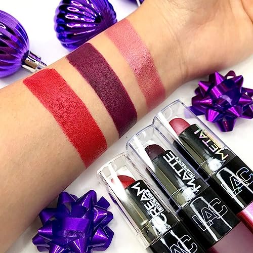 Matte Lipstick Pack of 6 - Long-Lasting, Vibrant Lip Color for Flawless Look