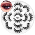 DYSILK Mink Lashes Fake Eyelashes - Wispy Lashes 7 Pairs Faux Mink Eyelashes 6D Lashes Natural Look Pesta?as Postizas Wispy Eyelashes Fluffy Lashes Reusable Dramatic Lashes |002