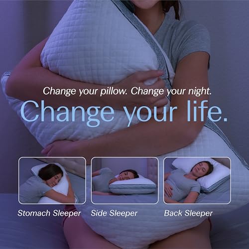 Sapphire Queen Pillow with Shredded Memory Foam & Adjustable Loft - DreamyBlue