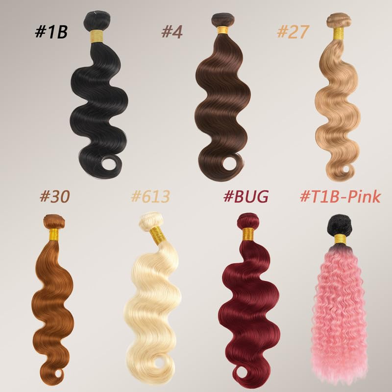 Deep Wave Human Hair Bundles - 8, 10, 12 Inch Dark Brown Brazilian Virgin Hair - Variation #4-D