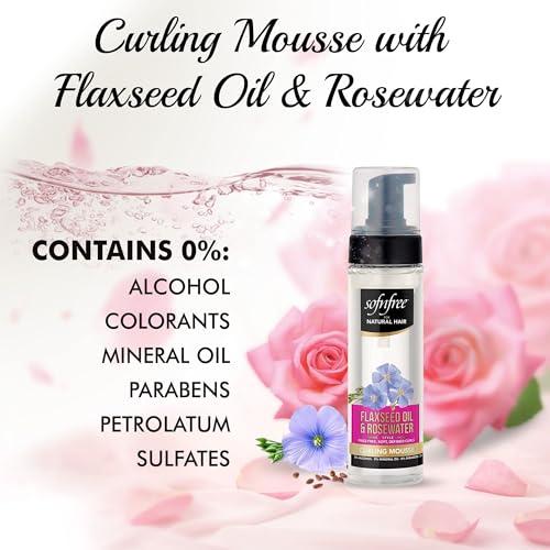 Sofn'Free Curling Mousse with Flaxseed Oil & Rosewater - 6.76 fl oz, Pack of 3