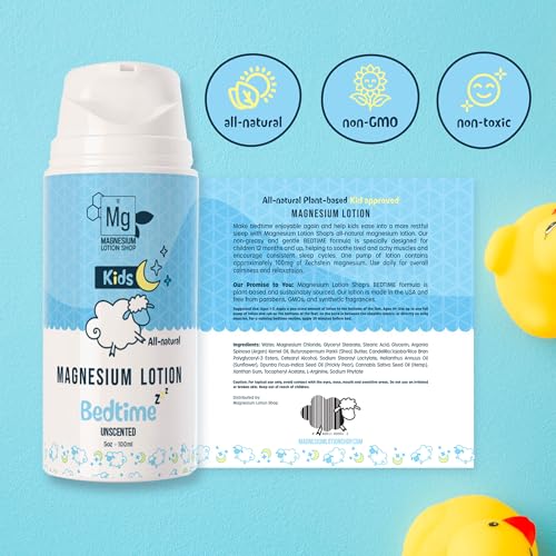 Magnesium Lotion for Kids - Unscented Sleep Support with Shea Butter - 5oz Bottle