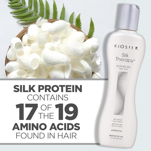 BioSilk Silk Therapy Glazing Gel, Light-Hold Styling Gel For Shine Without Stickiness, Sulfate, Paraben, & Cruelty-Free, 7 Oz (Pack of 2)