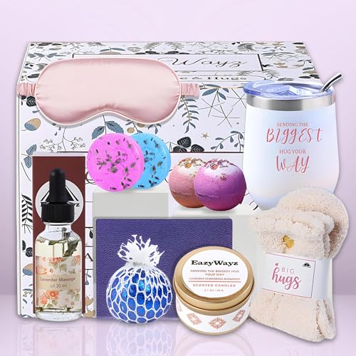 Get Well Soon Gifts for Women & Men 11pcs Self Care Package for Sick Friend Relaxing Spa Gift Box Get Well Gifts for women after Surgery Sending Hug in a Box Relaxation Gift Basket