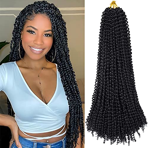 Ubeleco Passion Twist Hair 24 Inch Water Wave Crochet Hair - 7 Packs, 154 Strands, 1B