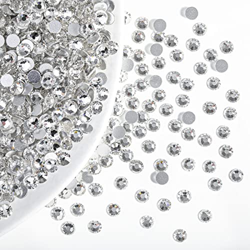 Beadsland Flat Back Crystal Rhinestones Bulk SS16 - 14400pcs White Glitter