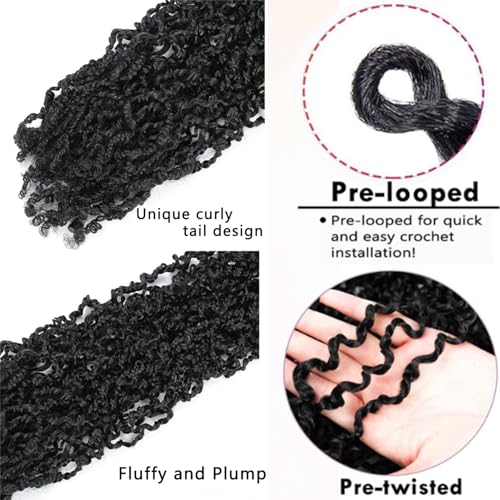 Black Passion Twist Crochet Hair 20 Inch - 8 Packs Mini Yanky Senegalese Locs