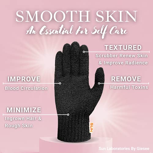 Sun Laboratories By Giesee Exfoliating Body Glove and Tan Removal Mitt, Self Tan Remover, Exfoliating Glove, Deep Exfoliating Body Scrubber, Tanning Mitt, Fake Tan Remover, Body Exfoliator Glove