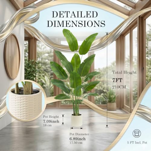 Artificial Bird of Paradise Plant - 7FT Tall Fake Traveler’s Palm Tree - Variation of THIS listing