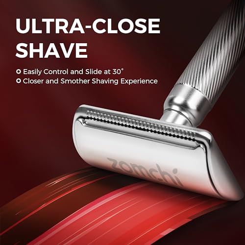 Noble Silver Double Edge Safety Razor with Stand - Men & Women Shaving Kit