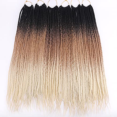 Pre Loop Goddess Box Braids Crochet Hair - Ombre Golden Blonde 24 Inch - T1B/27/613# - 6 Packs