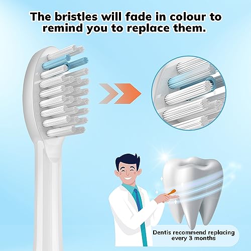 6 Pack Replacement Flossing Toothbrush Heads with Covers for Waterpik Sonic Fusion SF Series - White (Variation: 6p White)