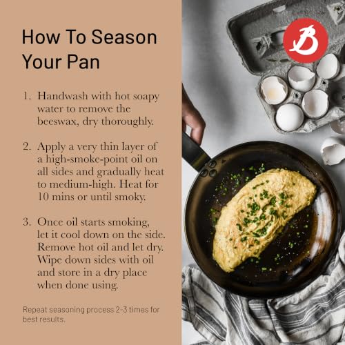 de Buyer 11-Inch Mineral B Carbon Steel Fry Pan - Natural Non-Stick French Cookware