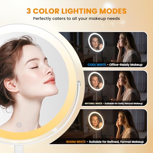 Lighted Makeup Mirror with 20X Magnification & Adjustable Brightness