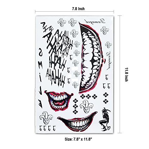 Fake Tattoo Stickers, 3-Sheet Women Temporary Tattoos and 3-Sheet Men Tattoos for Halloween Costume Cosplay Parties Accessories